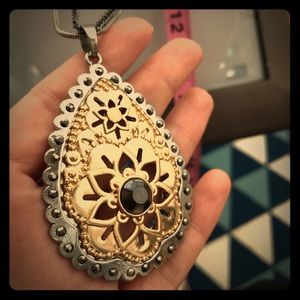 Silver and Gold toned Super Long Necklace!